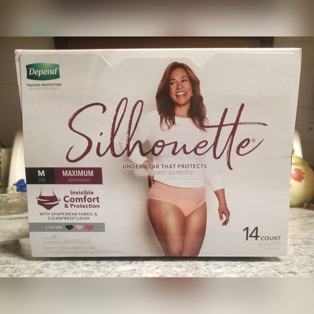 One Box Silhouette Womens Depends Size (M)